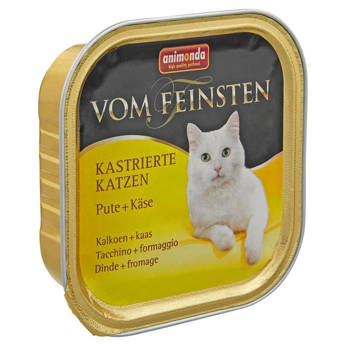 Katzennassfutter "Vom Feinsten" für kastrierte Katzen mit Pute/Käse 100 g