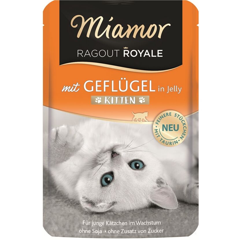 Katzennassfutter 'Ragout Royal' Geflügel in Jelly Kitten 100 g