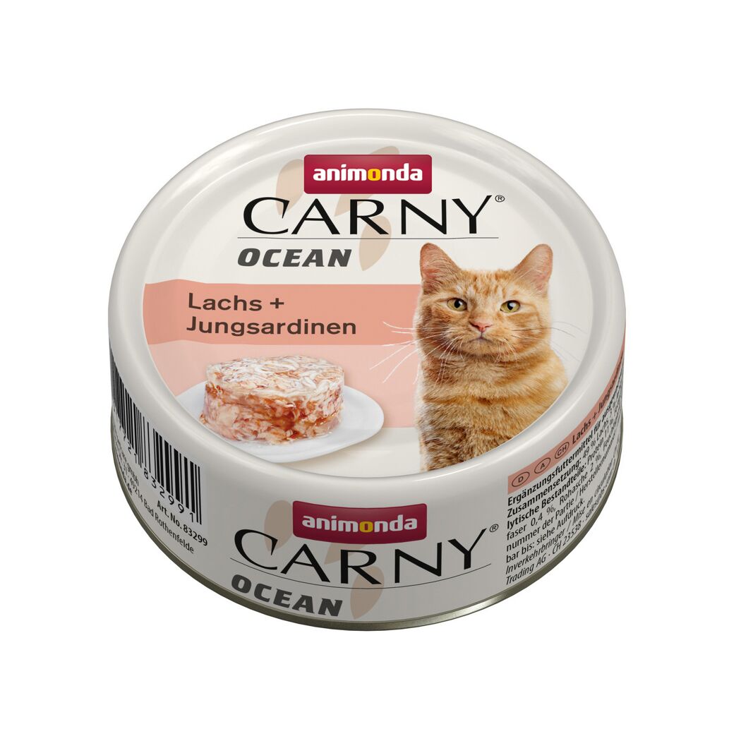 Katzenfutter 'Carny Cat' Ocean Lachs & Jungsardinen Dose 80 g