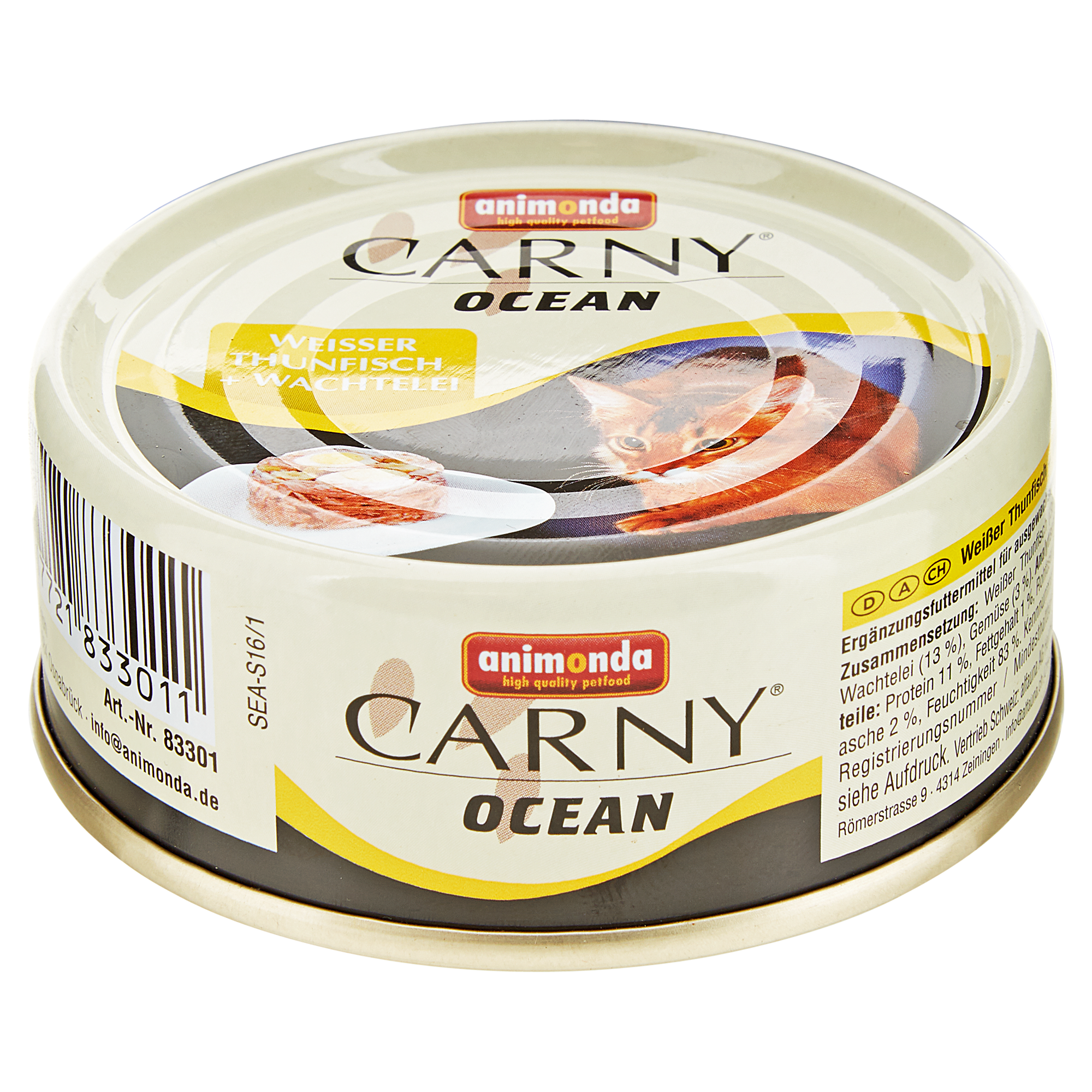 Katzennassfutter "Carny" Ocean mit Weißem Thunfisch/Wachtelei 80 g + product picture
