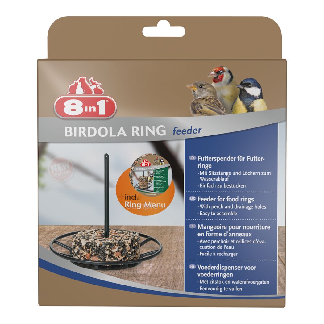 Vogelfutterspender Birdola "Feeder" Ring mit Futtering 8in1