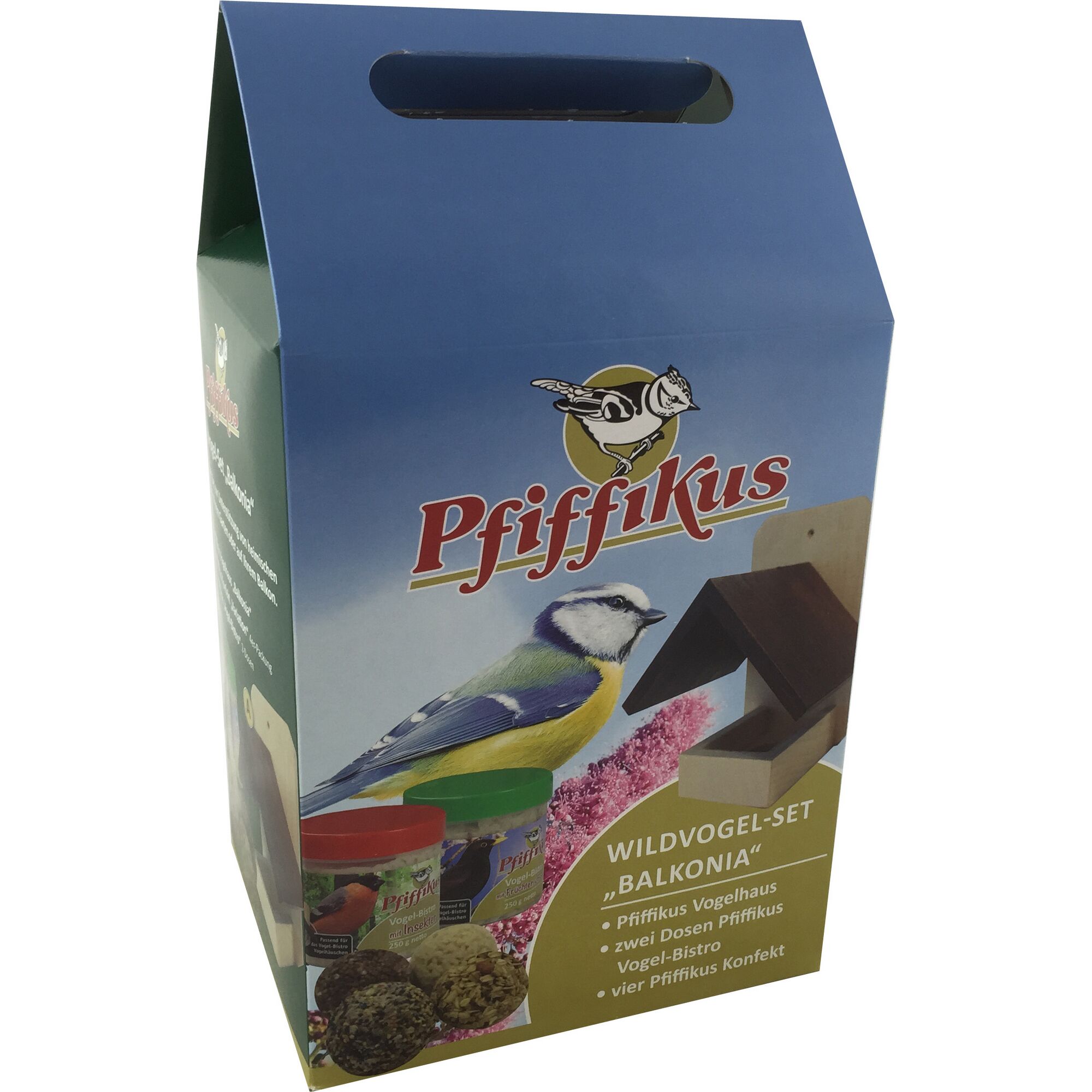 Pfiffikus Wildvogel-Set Balkonia mit Vogelhaus, Futter und Konfekt