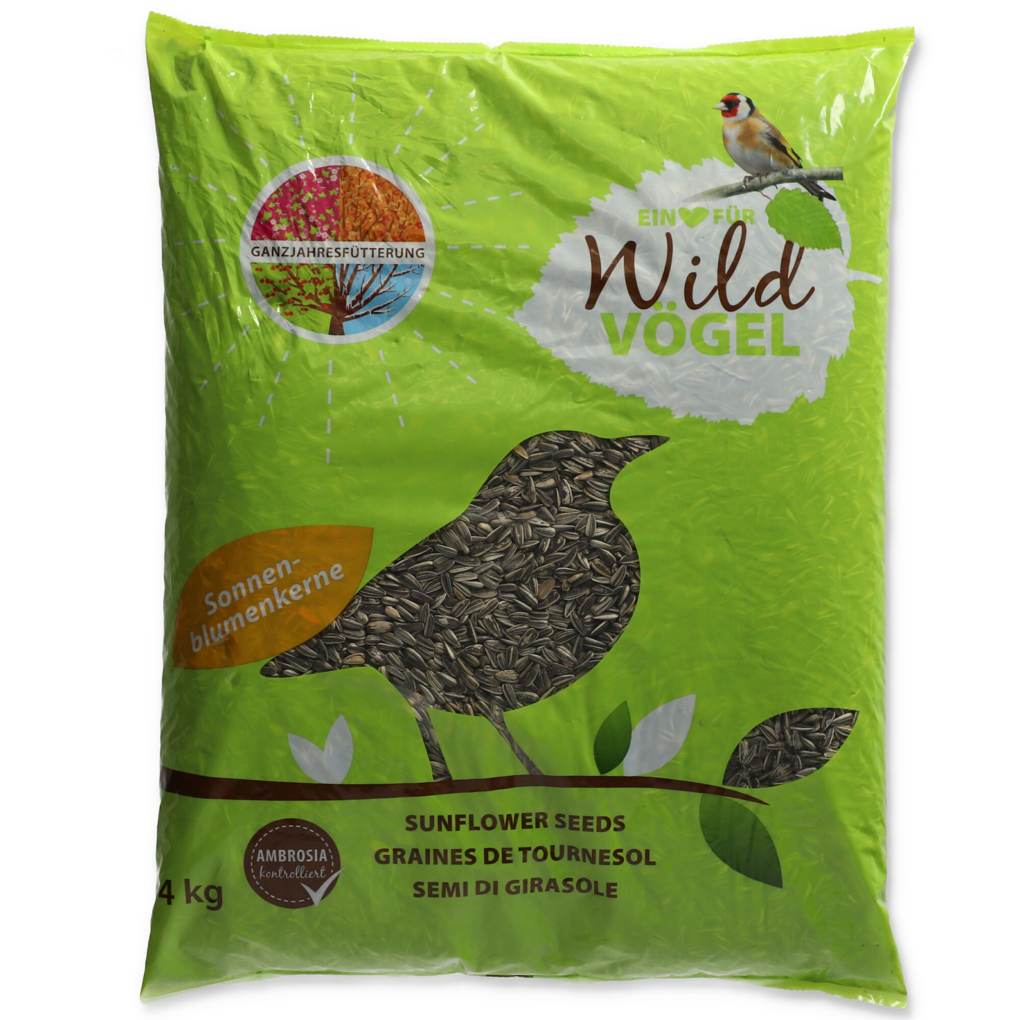 4 kg Sonnenblumenkerne für Wildvögel
