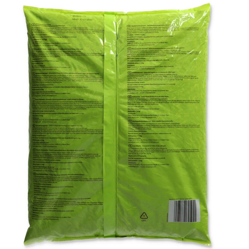 Degro Sonnenblumenkerne 4kg Vogelfutter im Beutel