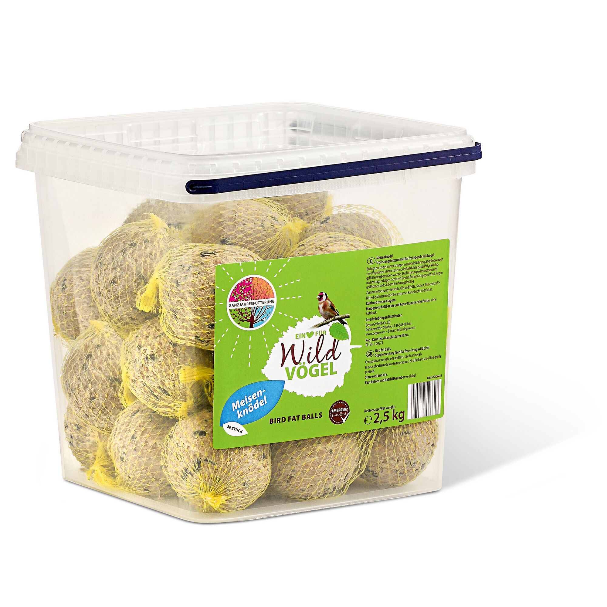 Meisenknödel im Eimer, 30 Stück, 2,5 kg