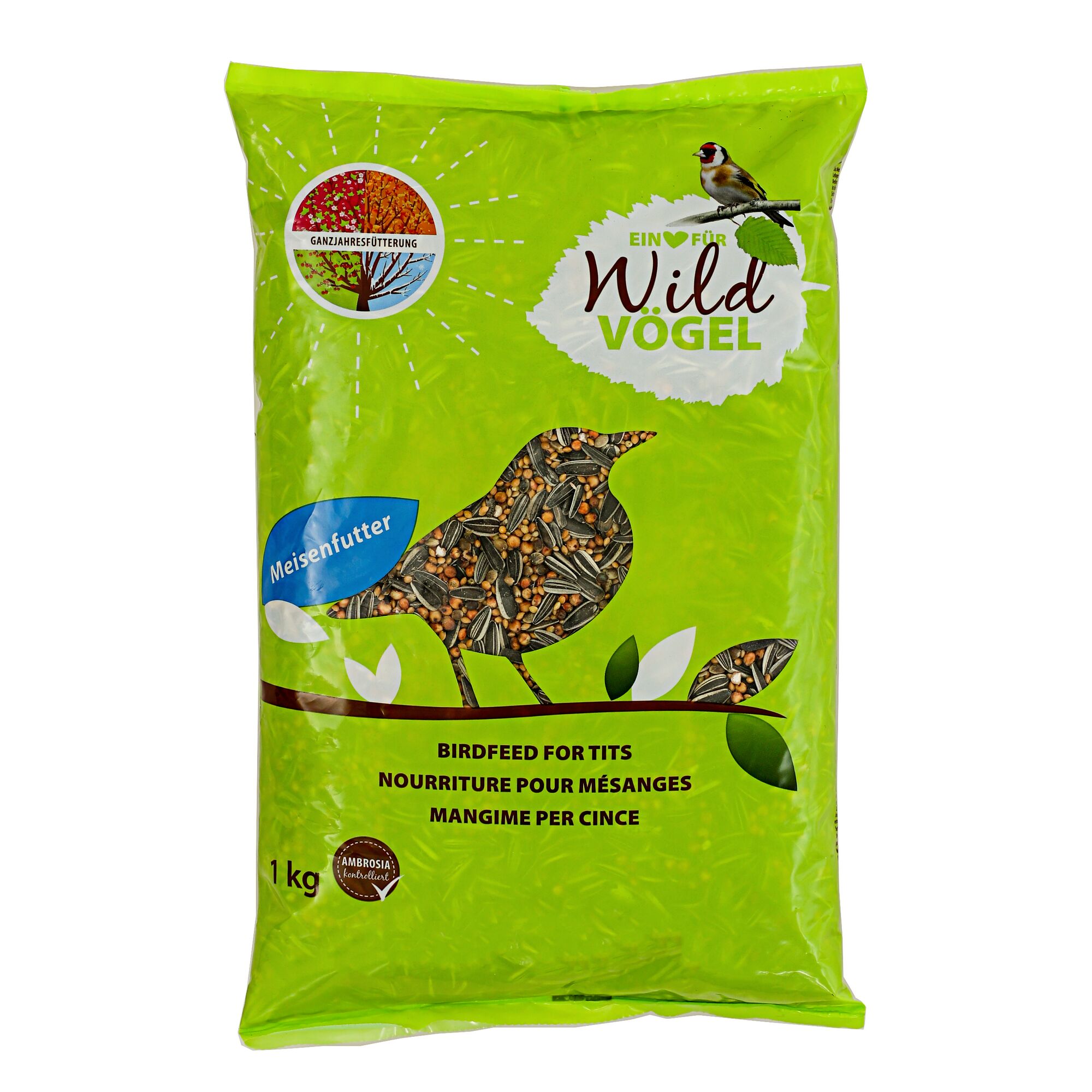 Eine Packung Meisenfutter für Wildvögel.