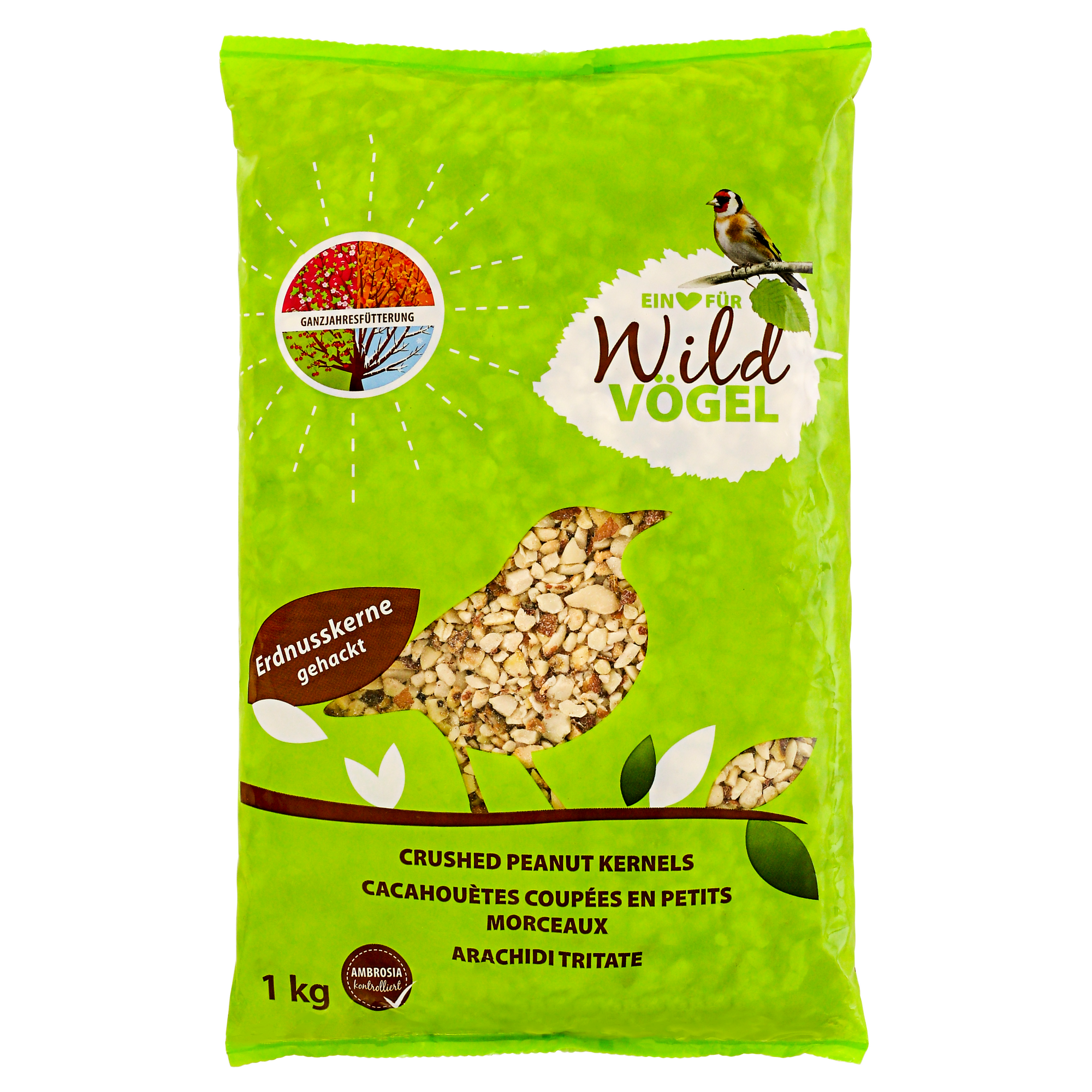 Wildvogelfutter Erdnüsse geknackt 1 kg + product picture