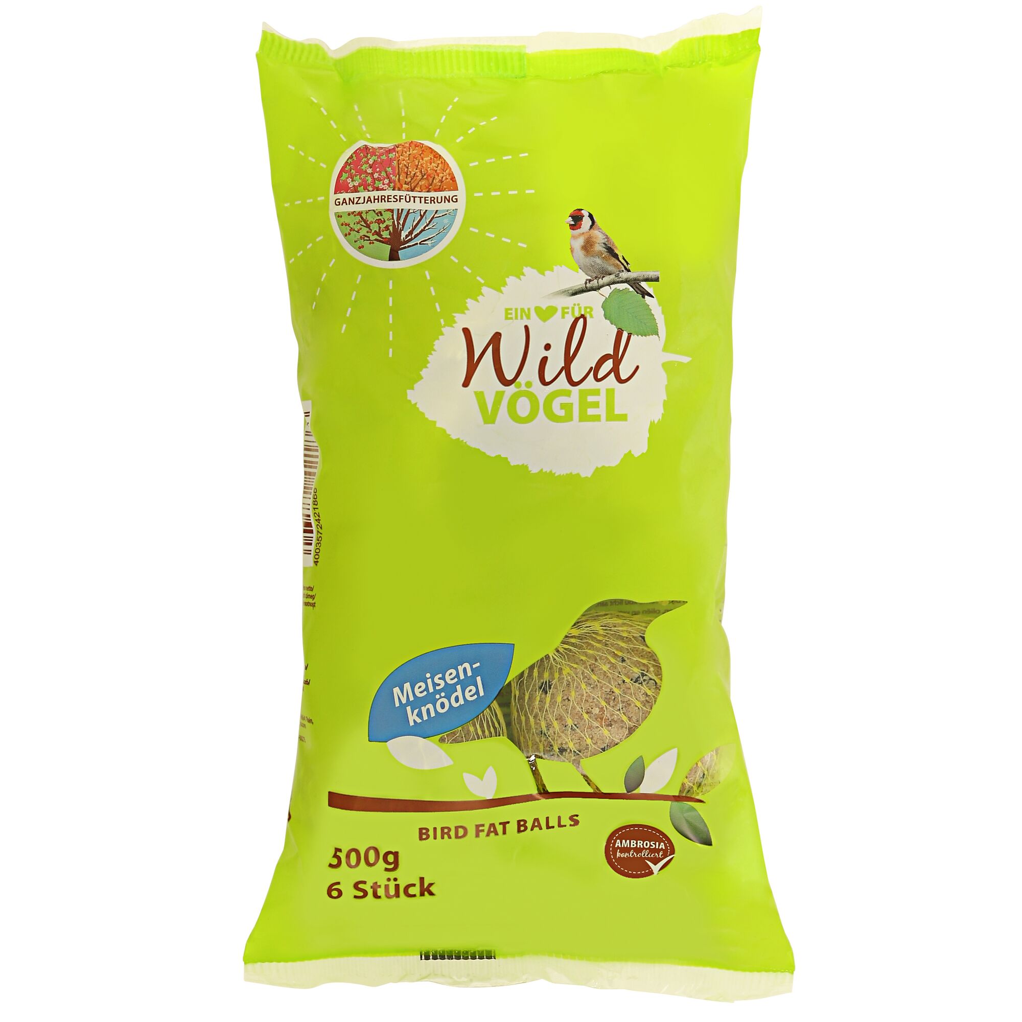 Verpackung mit 6 Meisenknödeln für Wildvögel