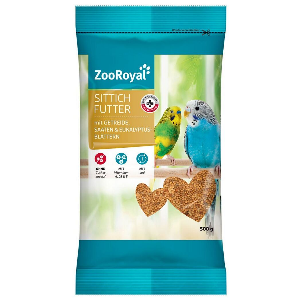 Ziervögelfuttermittel 'Sittichfutter mit Getreide, Saaten & Eukalyptusblättern'  500 g