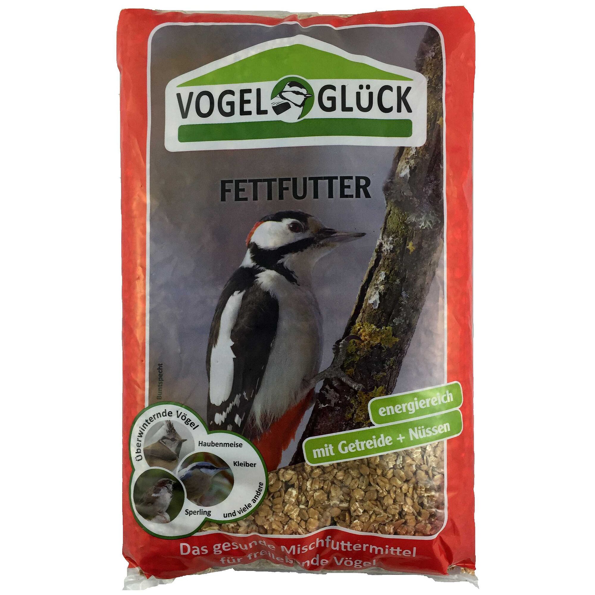 Vogelfutter mit Getreide und Nüssen
