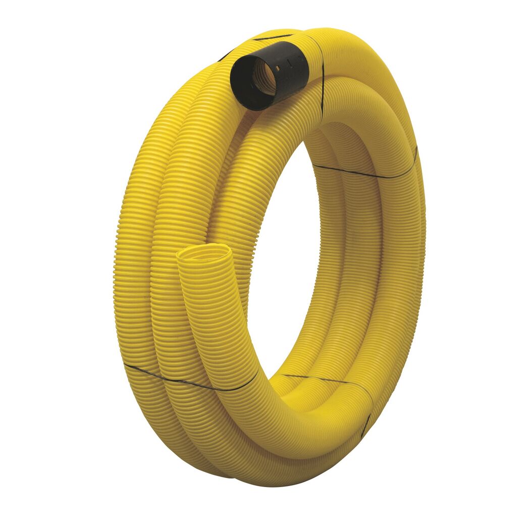 Gelbes Drainagerohr aus PVC, 10 m, DN 100, gelocht