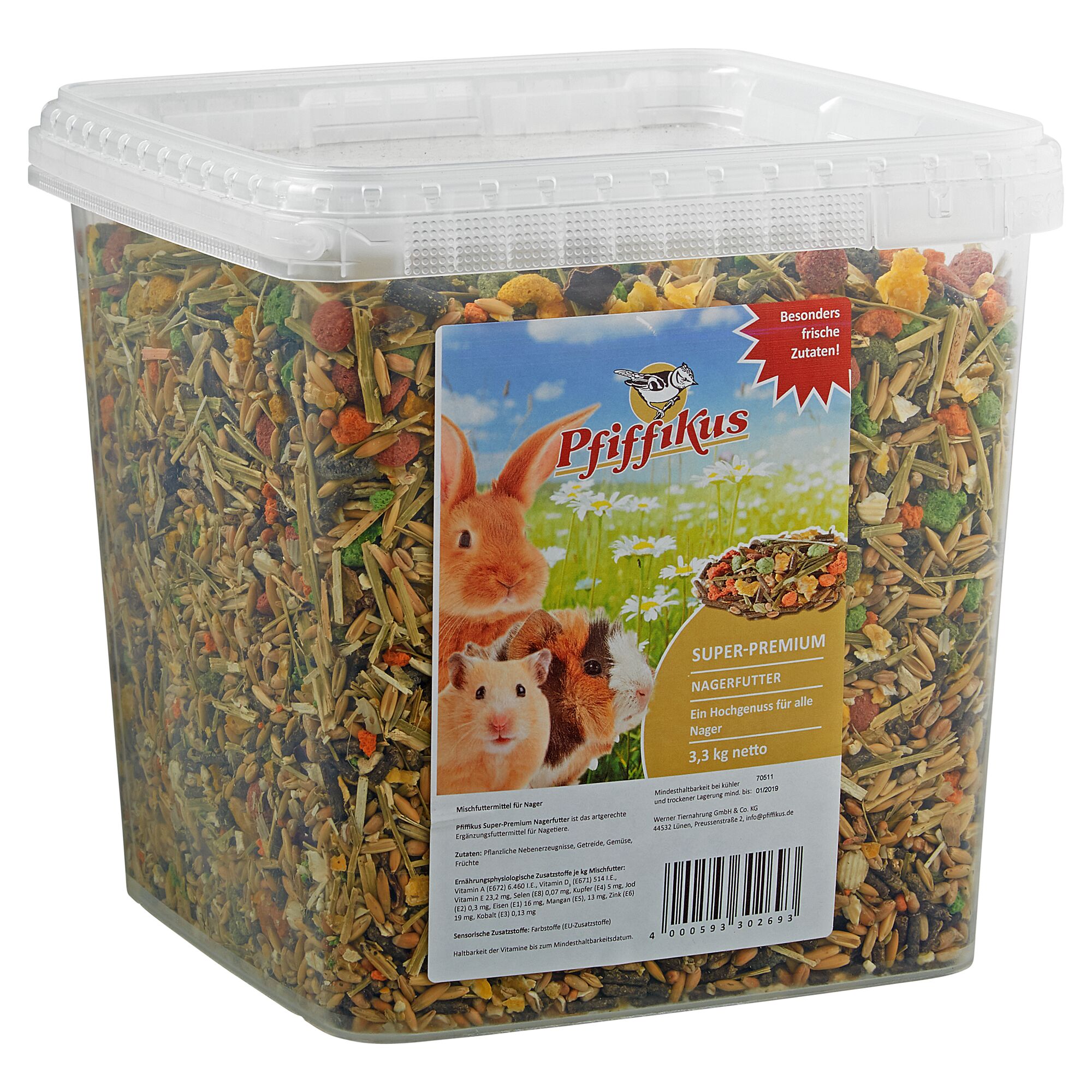Nagerfutter Super-Premium im 3,3 kg Eimer