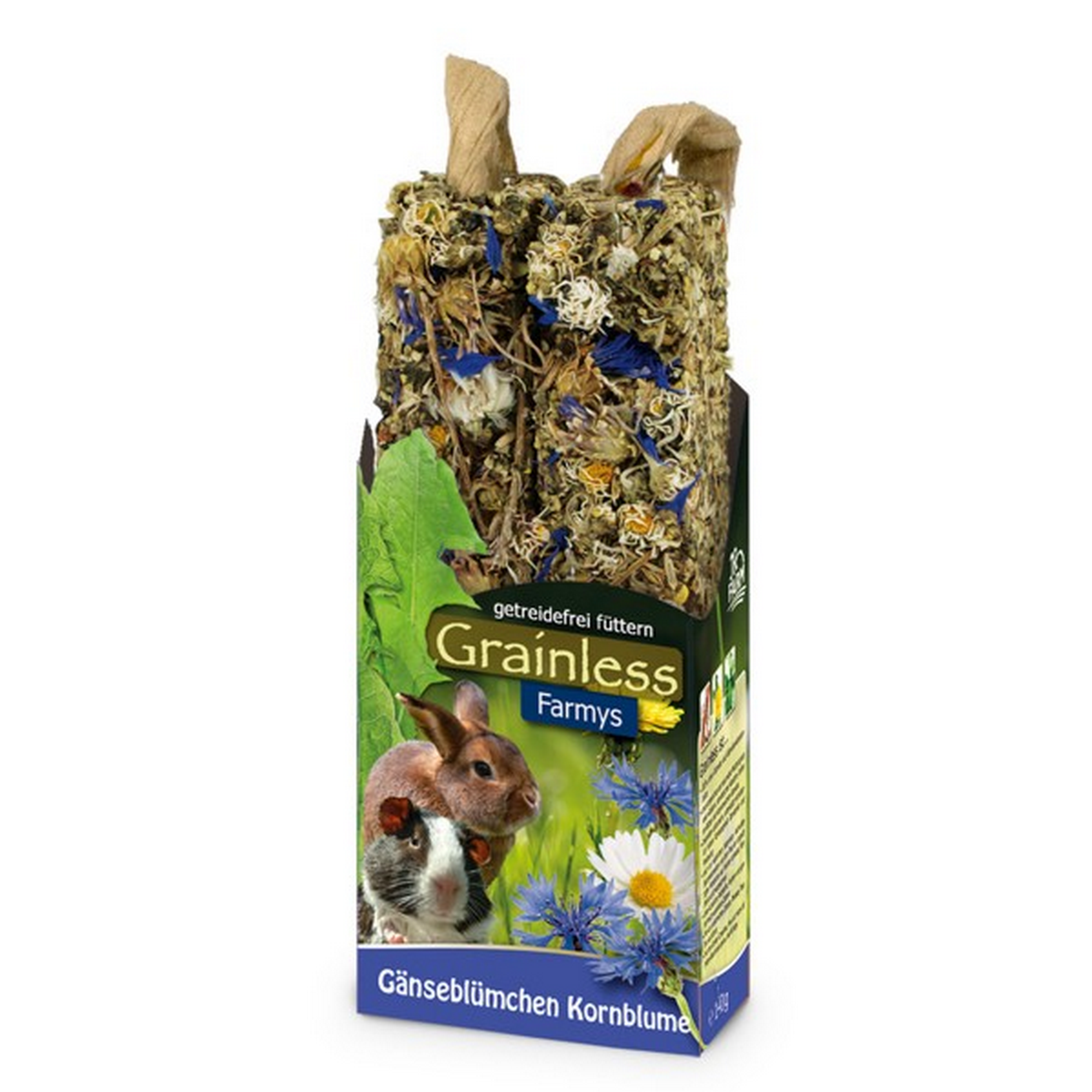 Nagersnack 'Grainless Farmys' Gänseblümchen-Kornblume 140 g + product picture