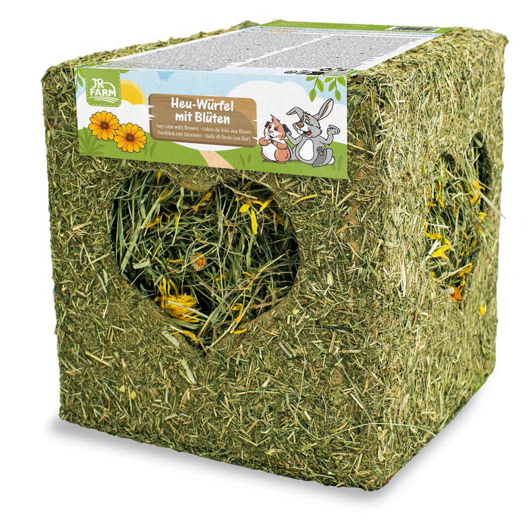 Snack für Nager und Zwergkaninchen 'Heu-Würfel groß mit Blüten' 450 g