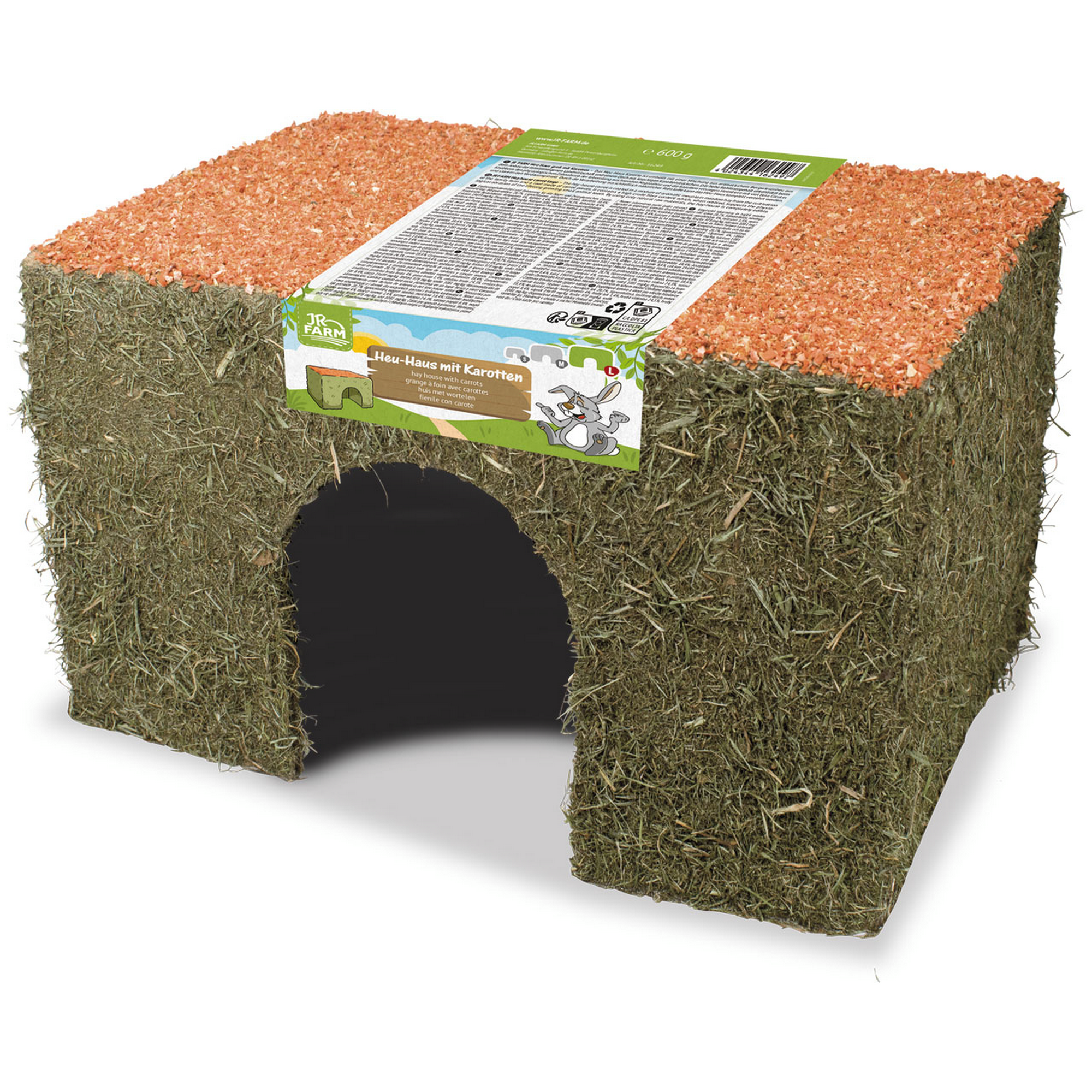 JR Farm Snack für Nager und Zwergkaninchen 'Heu-Haus Karotte groß' 600 g