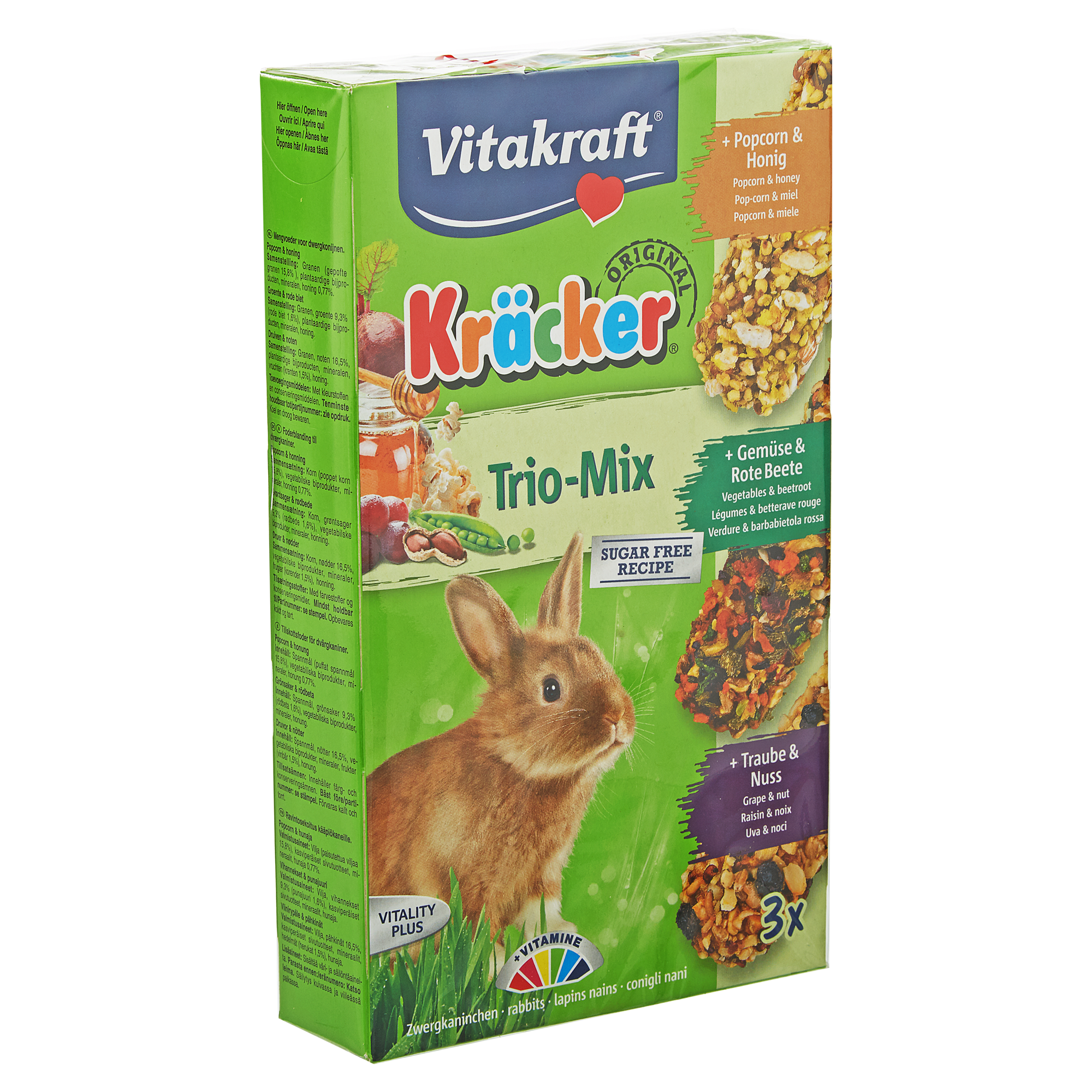 Kaninchenfutter Kräcker® Original Multivitamin/Popcorn/Gemüse 3 Stück + product picture