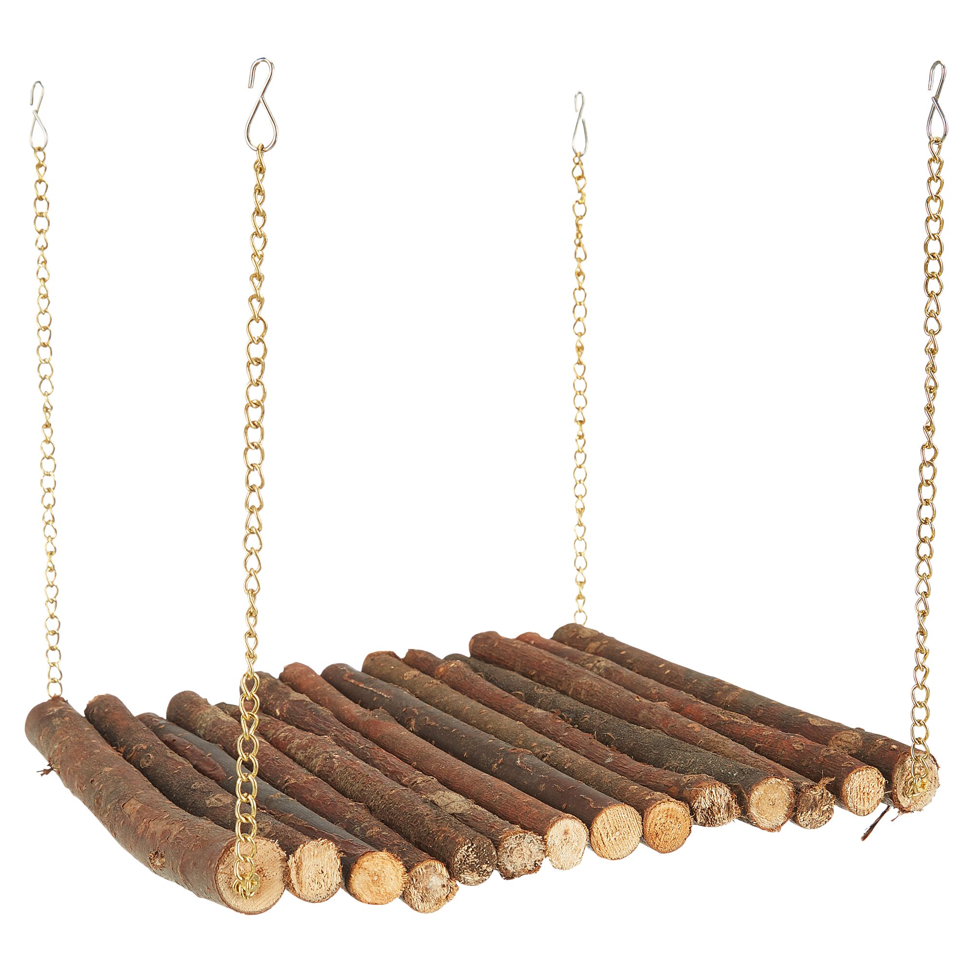 Hängebrücke aus Holzstöcken für Nagetiere