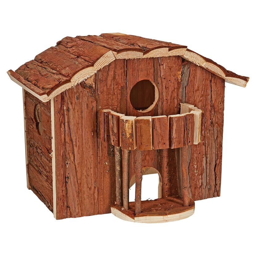 Zweistöckiges Kleintierhaus aus Naturholz