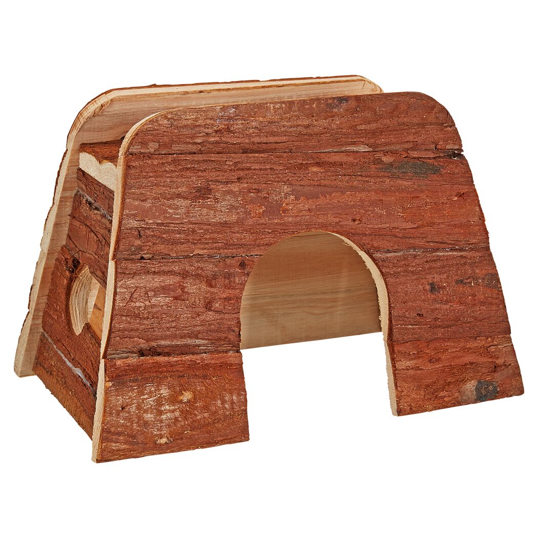 Kleines Eckhaus aus Holz für Kleintiere