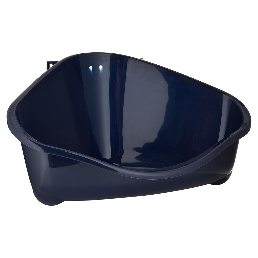 Dunkelblaue Ecktoilette für Kleintiere