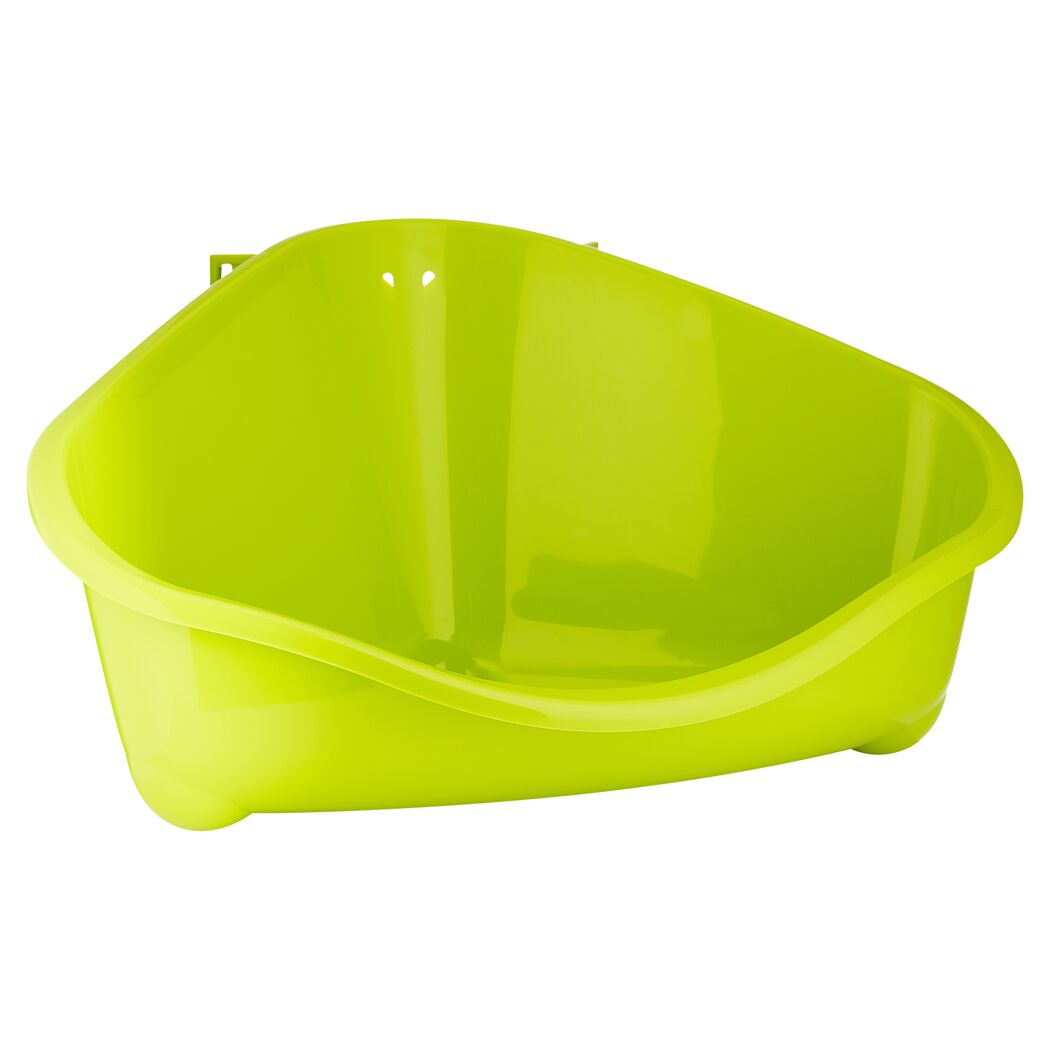 Grüne Ecktoilette für Kleintiere aus Kunststoff