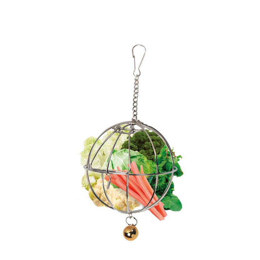Salatball Metall mit Gemüse befüllt