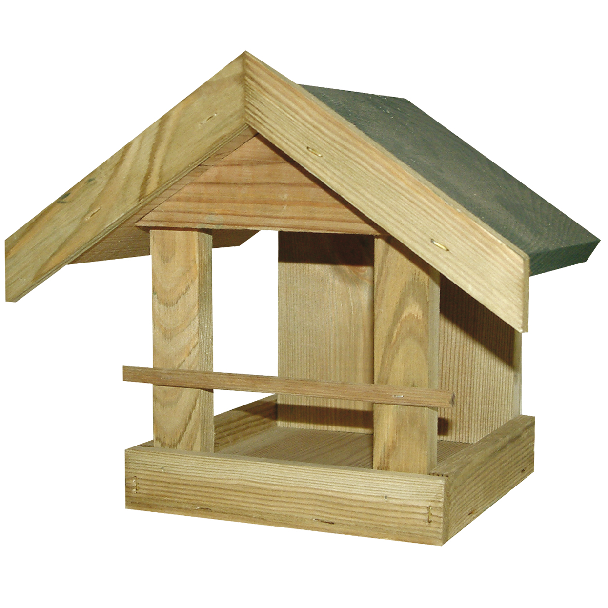 Vogelfutterhaus mit grünem Dach 21 x 25 x 22 cm + product picture