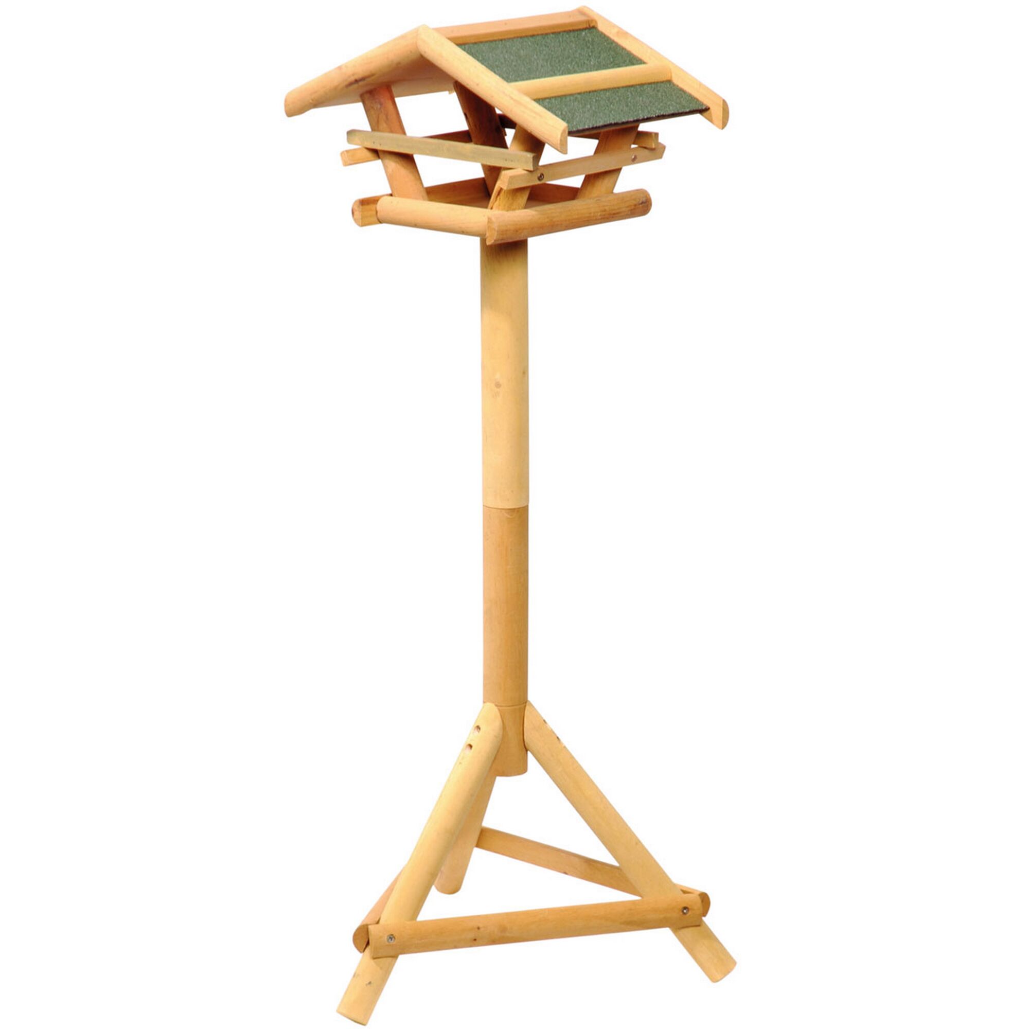 Vogelhaus aus Holz mit grünem Dach