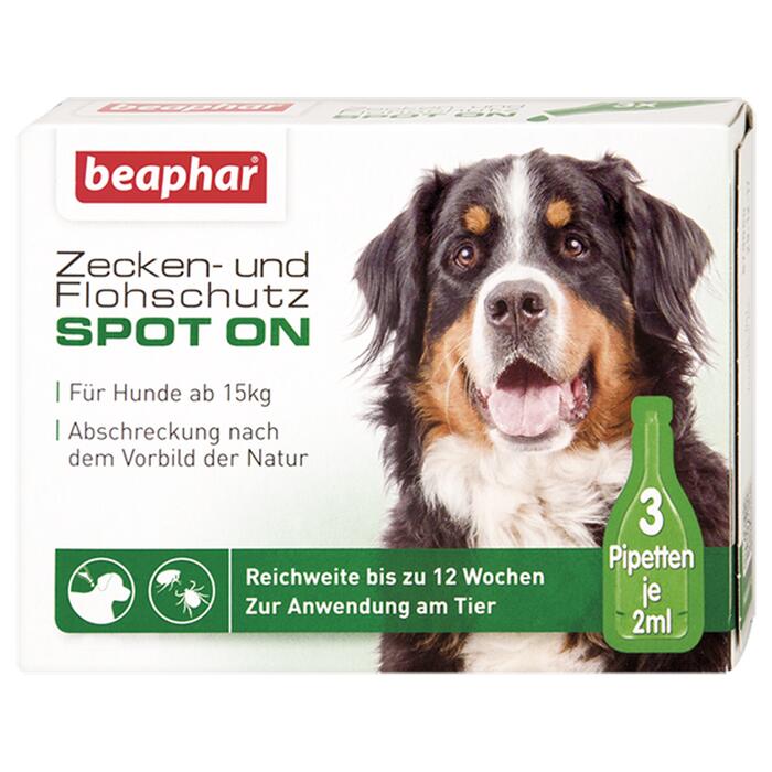 Beaphar Zecken und Flohschutz Spot on für große Hunde 3 x 2 ml