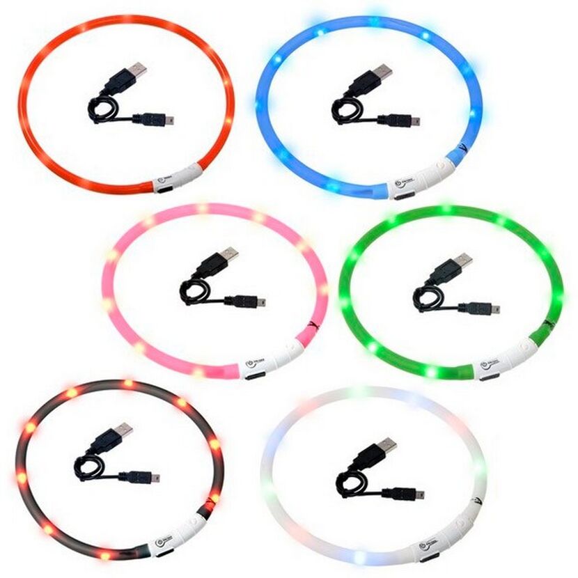 Hunde-LED-Halsband 'Visio Light' blau 20-70 cm