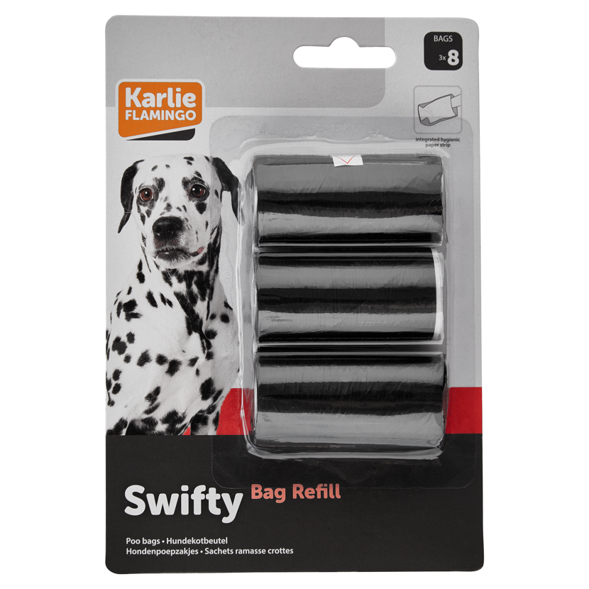 Ersatz-Hundekotbeutel "Swifty" schwarz 12 cm 24 Stück