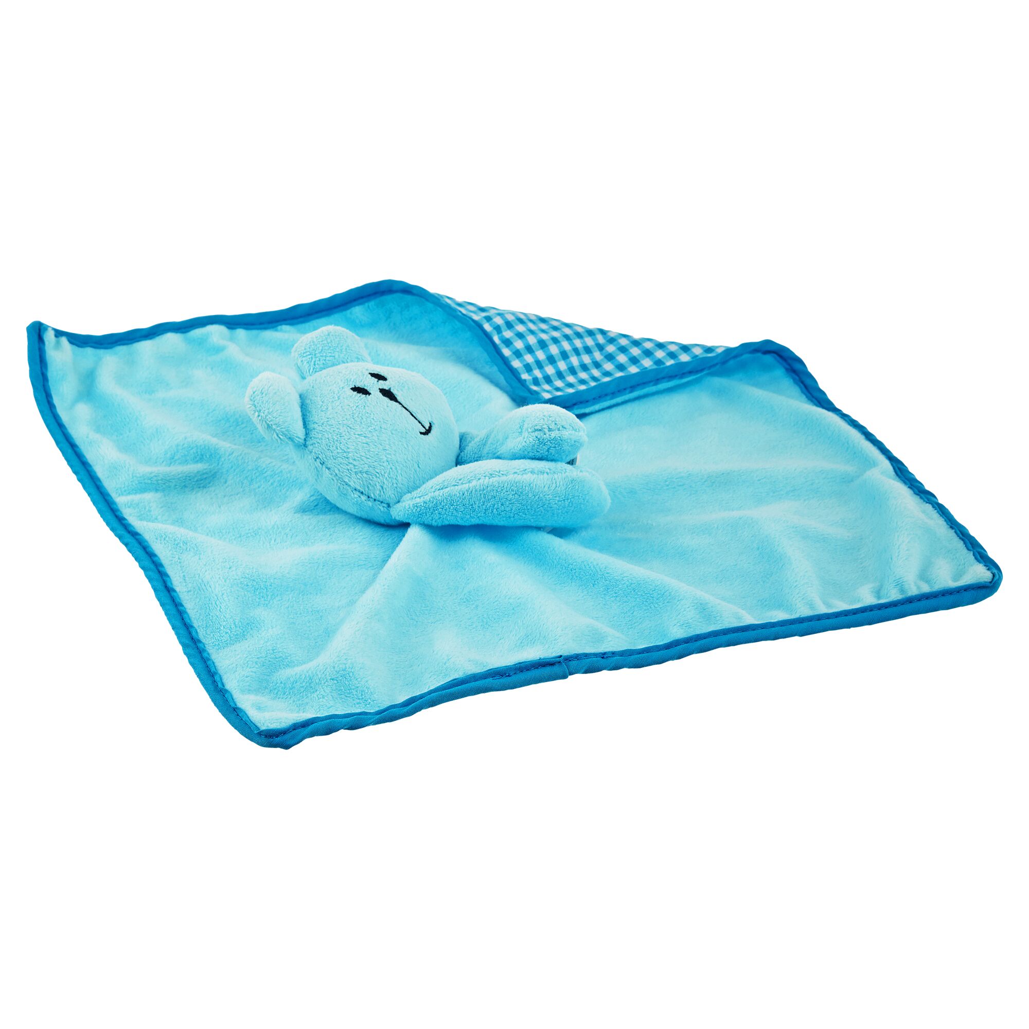 Blaues Schmusetuch mit Bärchen.