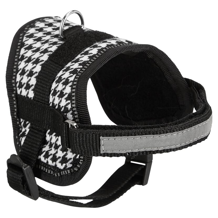 Hundegeschirr "Teeny Weeny" schwarz/weiß Gr. XS/S 33 - 43 cm