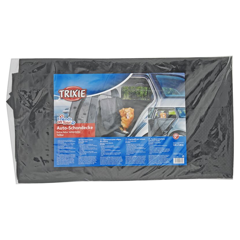 Schwarze Autoschondecke von Trixie in Verpackung