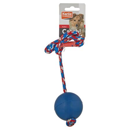 3. Bild von Hundespielzeug Gummiball Kordel blau Ø 6,3 cm