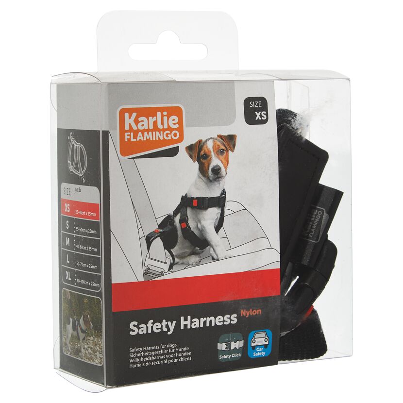 Sicherheistgeschirr für Hunde schwarz Gr. XS 25 - 40 cm