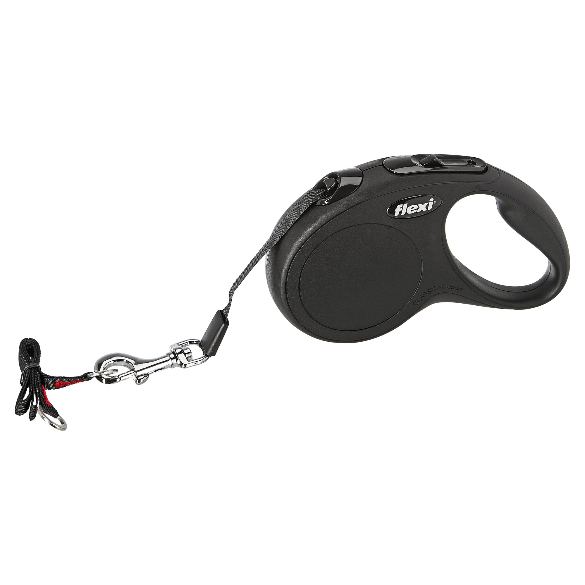 Schwarze Flexi New Classic Hundeleine mit Gurt