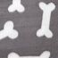 Schwarze Fleecedecke mit Knochenmuster
