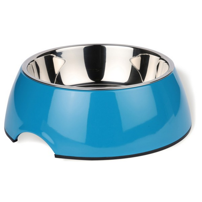 Bild von Hundenapf Edelstahl/Melamin blau 350 ml