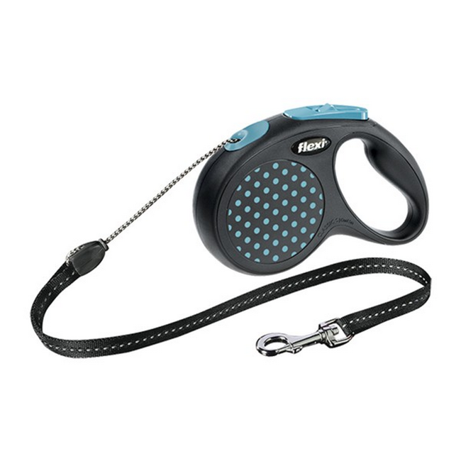 Bild von Hunde-Seilrollleine 'Design' schwarz/blau Größe S max. 12 kg 5 m