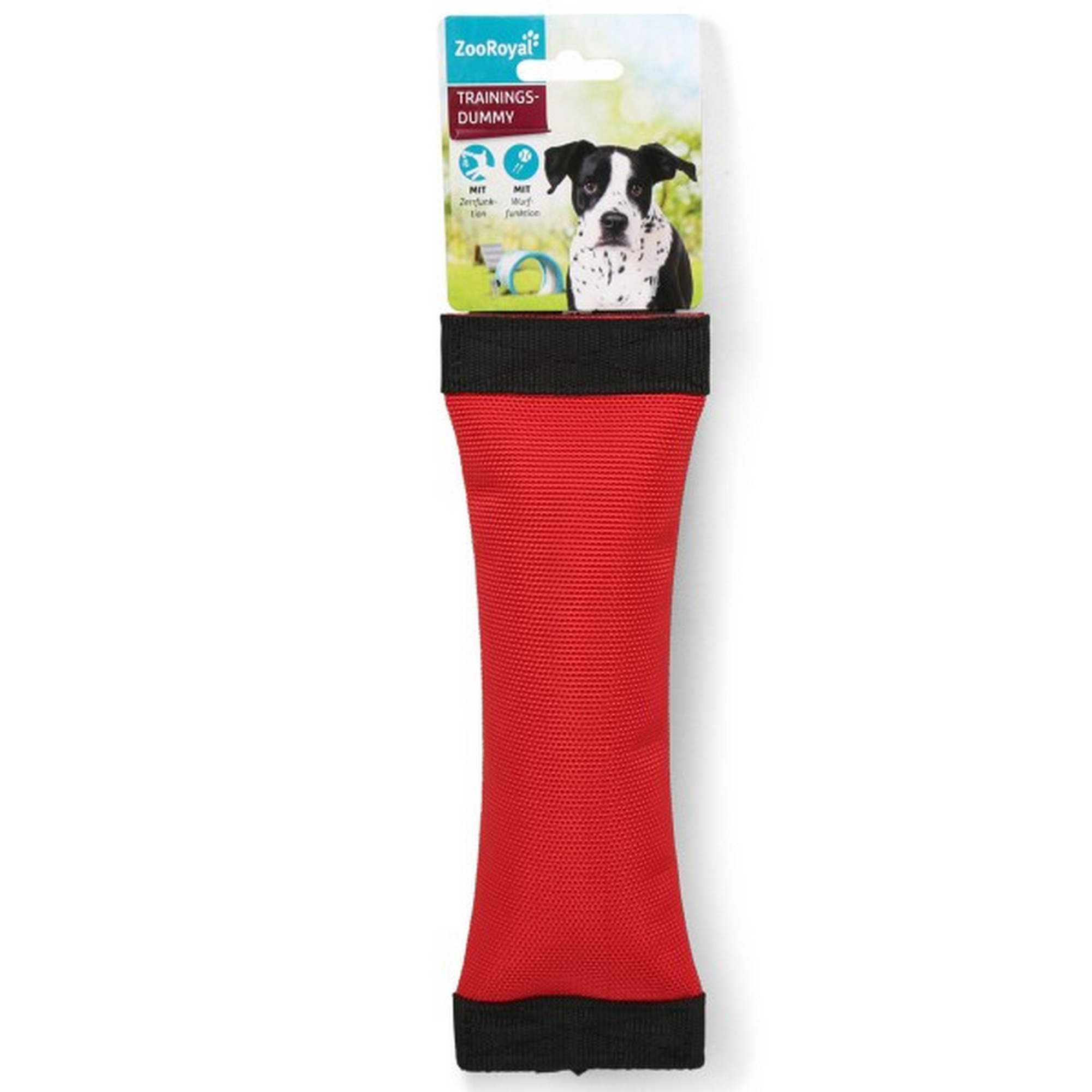 Hunde-Trainingsdummy mit Schlaufe rot/schwarz 60 x 250 mm + product picture