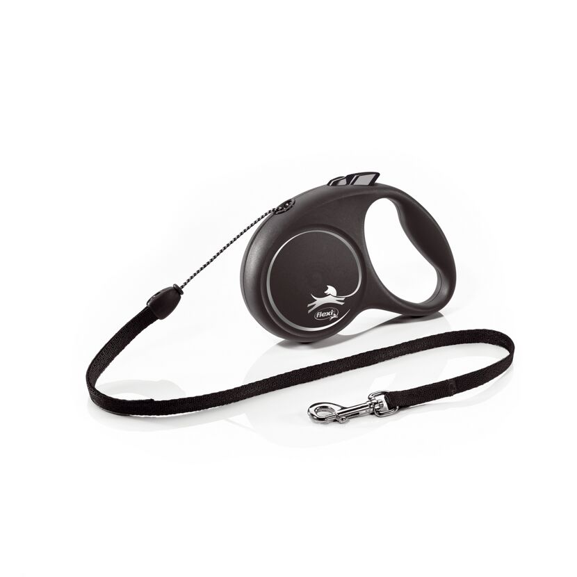 Schwarze Flexi Roll-Leine