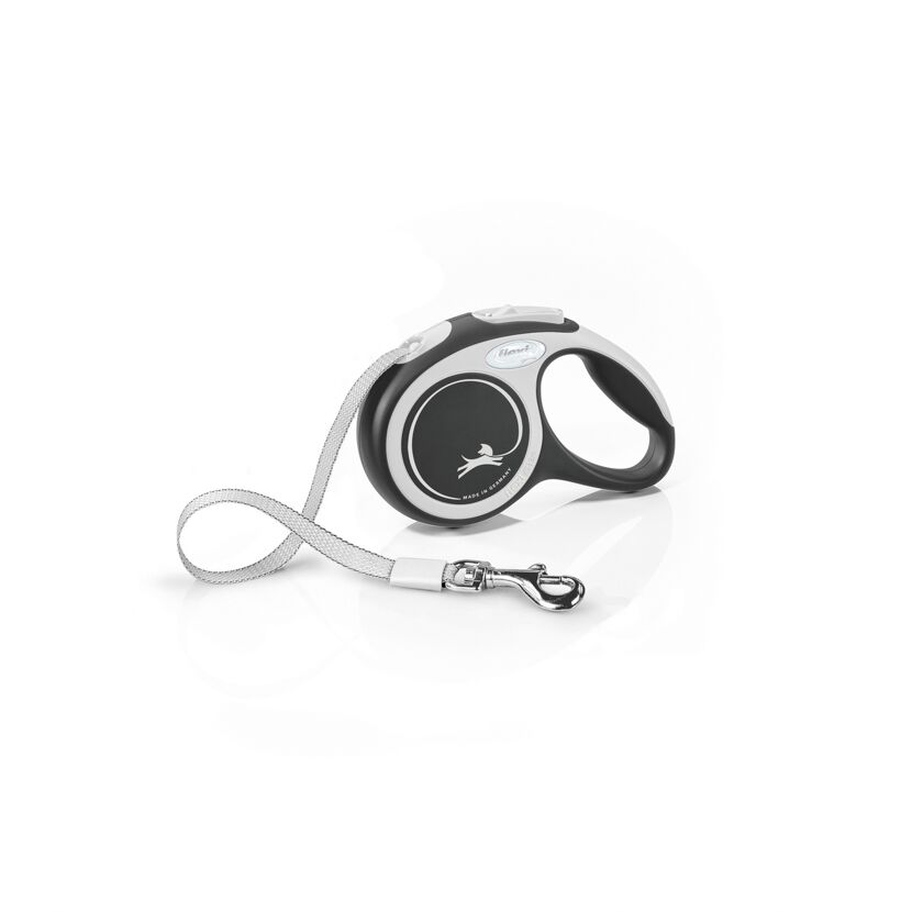 Flexi Comfort XS 3M Hundeleine bis 12kg, schwarz-silber