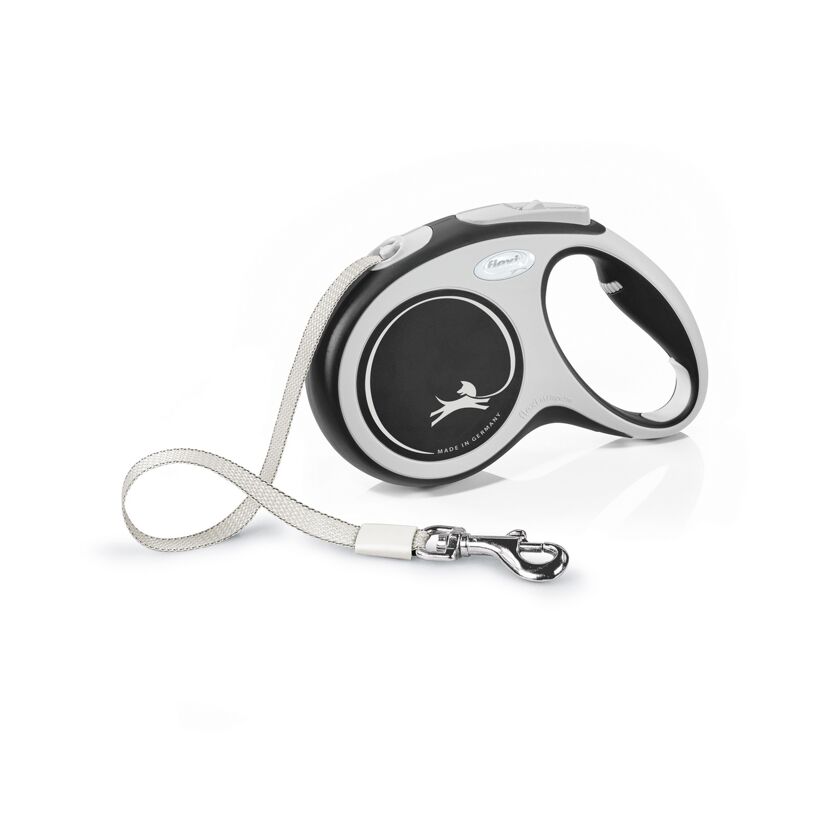 Flexi Comfort M 5M Hunde-Rollleine bis 25kg, schwarz-silber