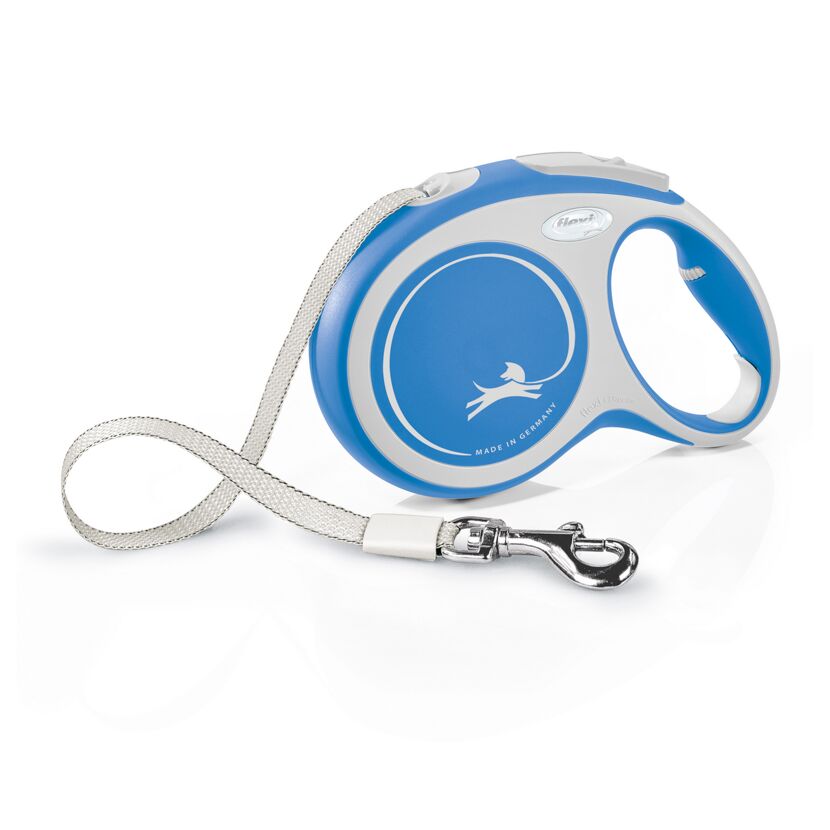 Flexi Roll-Leine Comfort L, 8 m, blau und grau