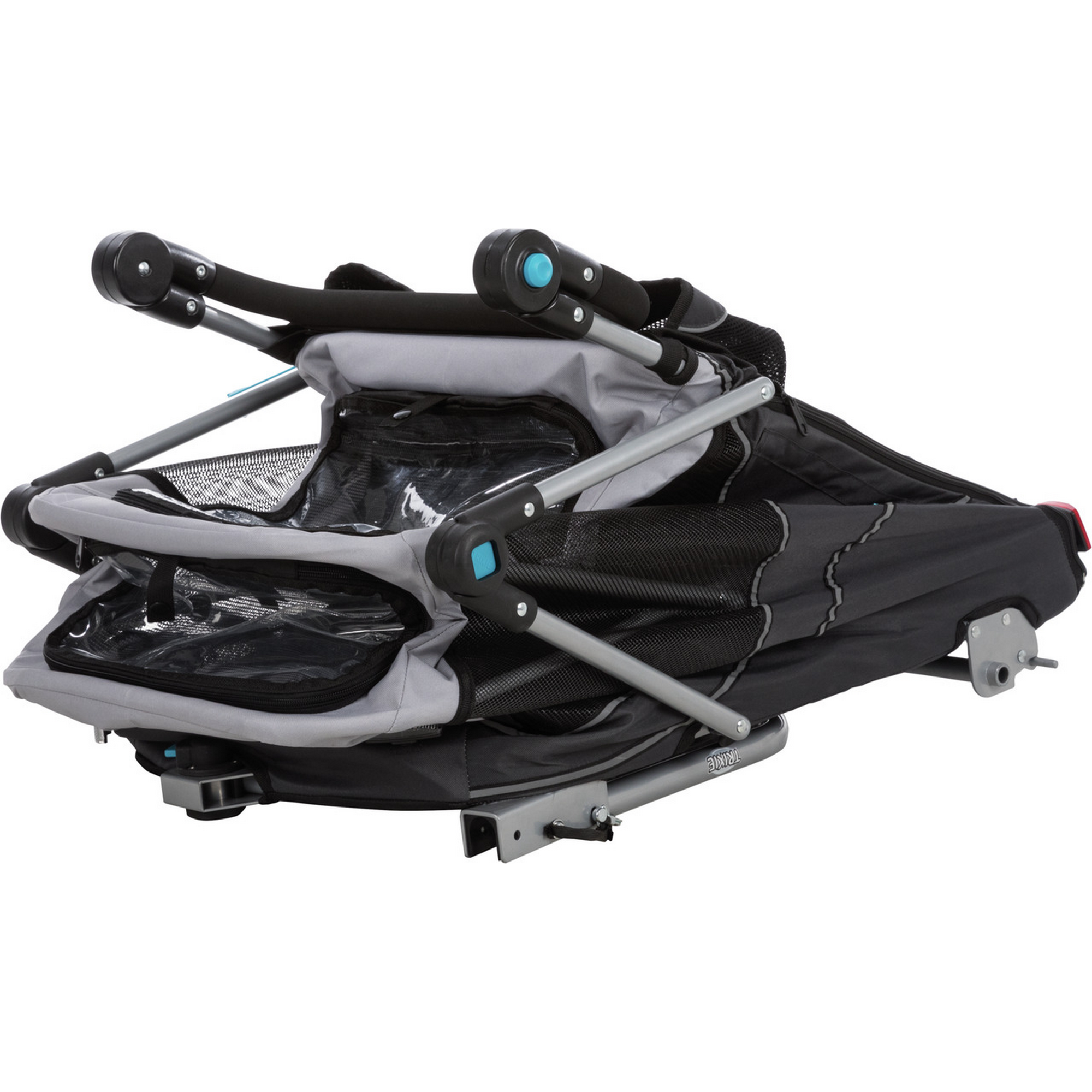 Fahrradanhänger Gr. S für Hunde bis 15 kg faltbar grau/schwarz 58 × 74/114 × 93 cm