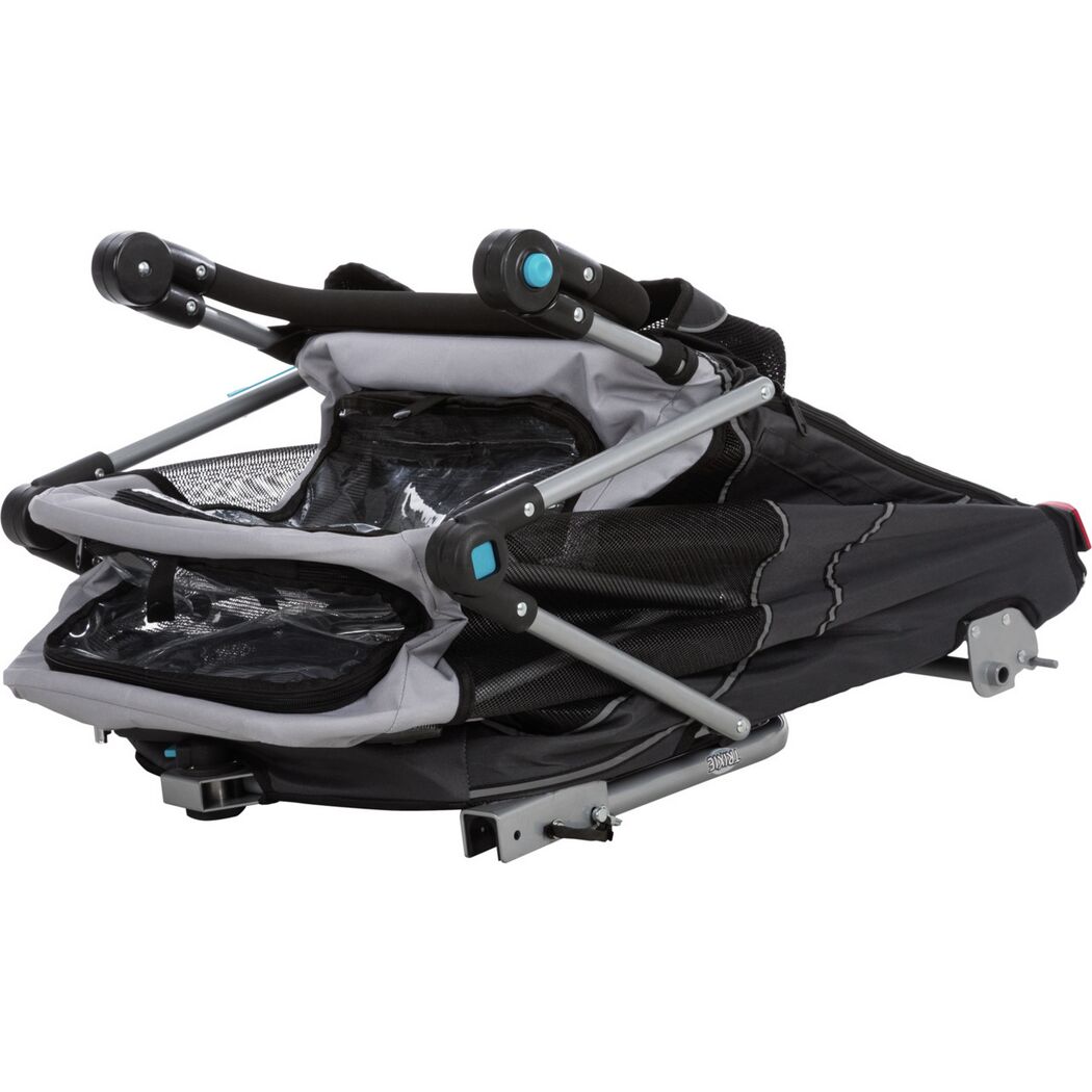 Fahrradanhänger Gr. S für Hunde bis 15 kg faltbar grau/schwarz 58 × 74/114 × 93 cm