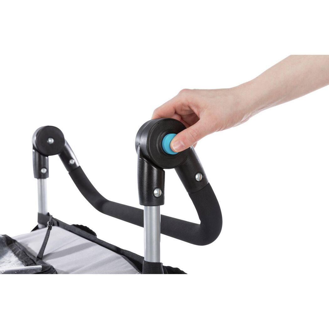 Fahrradanhänger Gr. S für Hunde bis 15 kg faltbar grau/schwarz 58 × 74/114 × 93 cm