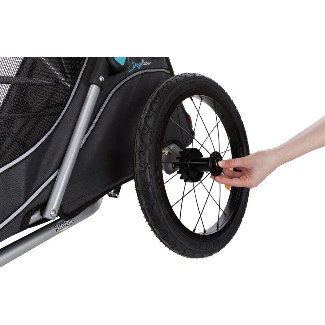 Fahrradanhänger Gr. S für Hunde bis 15 kg faltbar grau/schwarz 58 × 74/114 × 93 cm