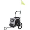Fahrradanhänger Gr. S für Hunde bis 15 kg faltbar grau/schwarz 58 × 74/114 × 93 cm